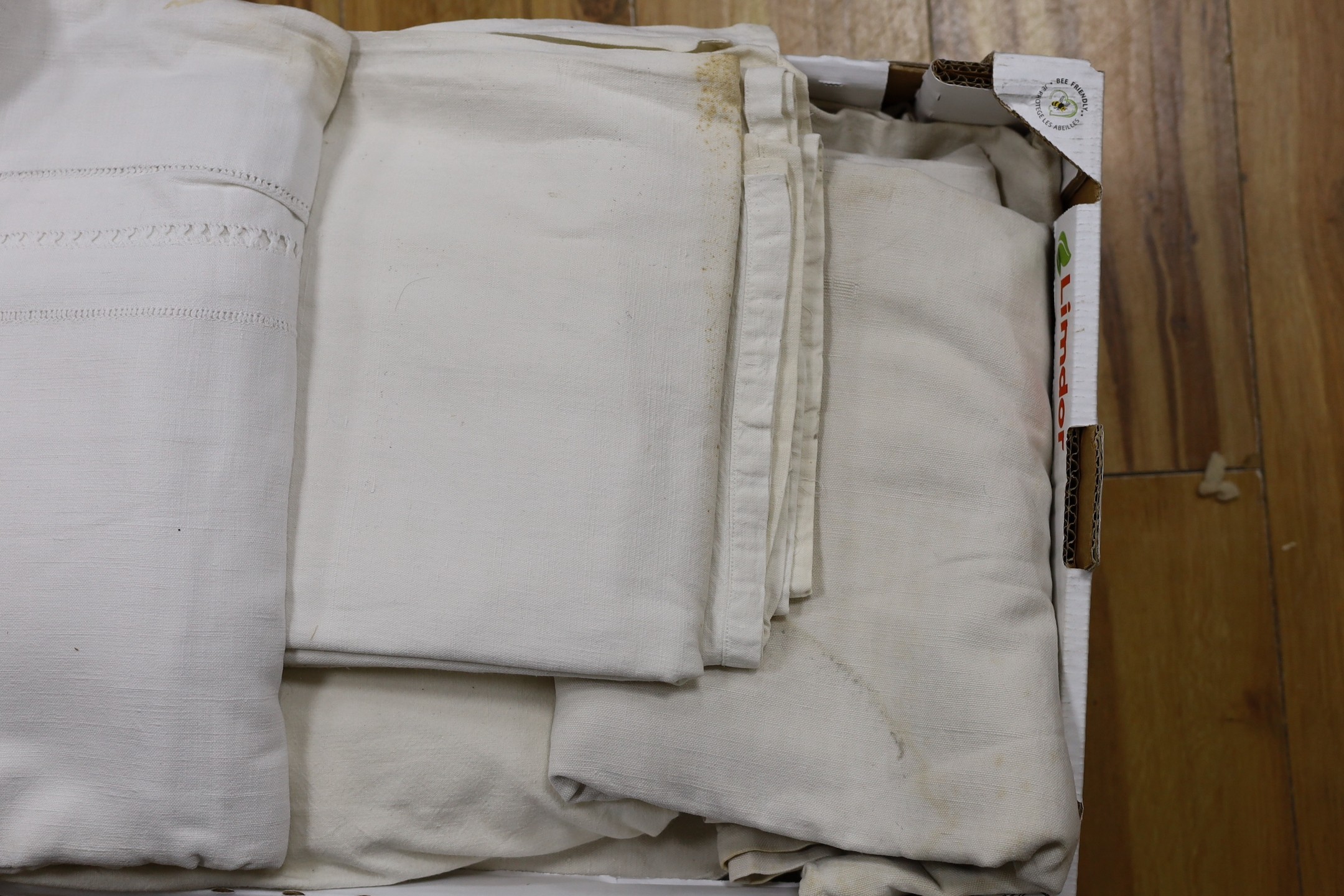 A box of eight French Provincial sheets